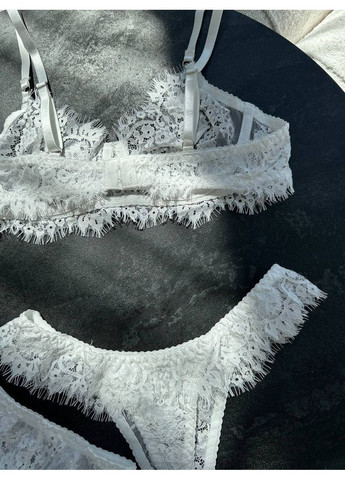 Белый балконет комплект женского белья | соблазнительная нежность, белый кружевной Vital-Textile с косточками полиэстер, эластан
