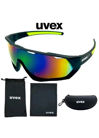 Велосипедні сонцезахисні окуляри UV400 Black Green Uvex (358901520)