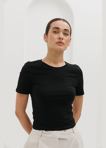 Черная летняя женская облегающая футболка Arjen