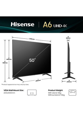 Телевізор 50A6Q Hisense (361202797)
