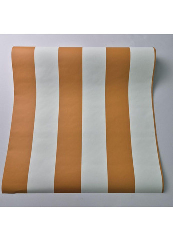 Виниловые обои 0.53×10.05м Zeitlberger 50507,оранжевые с белыми полосами для спальни,гостиной,кабинета MARBURG (361205077)