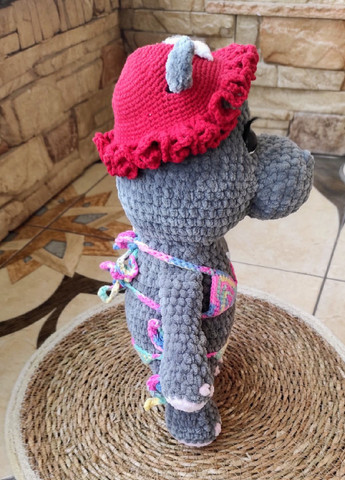 В'язаний бегимотик, м'яка іграшка, декор для дому, подарунок Handmade (301221498)