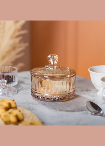 Конфетница с крышкой Ø 10 см стеклянная HP-YH-75 Yiwu (322654146)