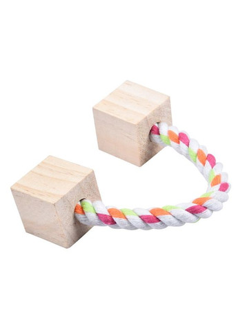 Іграшка для гризунів Playing Rope канат з дерев'яними блоками, 20см Trixie (292395536)