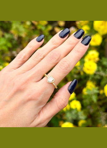 Серебряное кольцо Блестящее прозрачное сердце No Brand (325881559)