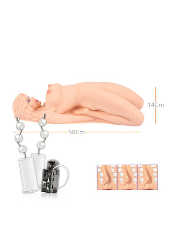 Мастурбатор лялька Veronia 2WayPlus з функцією масажу та вібрацією з вібрацією і масажем, два входи: вагіна і попка Kokos (369950435)