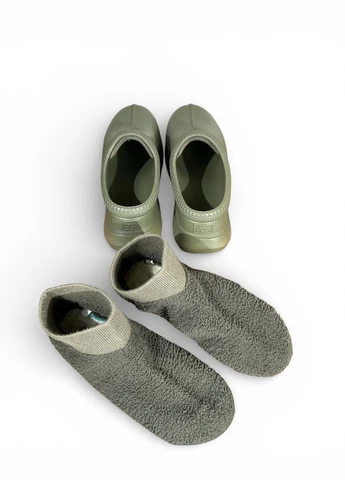 Зеленые слиперы резиновые tasman x slipper (s/n 1125730) + текстильная подкладка, зеленый, размер 38 (us w7), 24 см UGG
