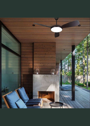 Люстра-вентилятор чорна з пультом 30W 130см (94-7102 (52) BK) No Brand (370072119)