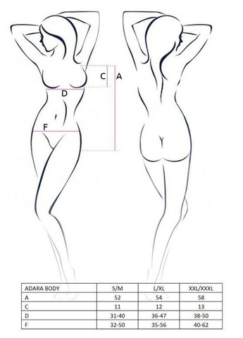 Боді монокіні ADARA BODY black XXL/XXXL - Passion (303907077)