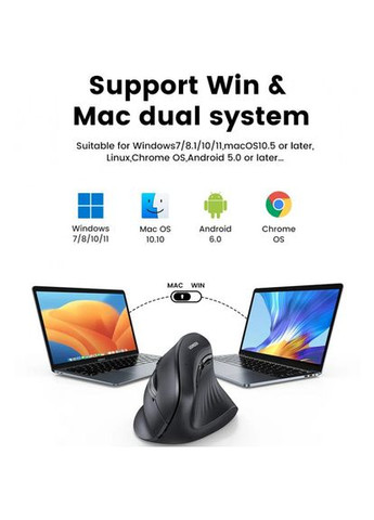 Миша MU008 Black (25444) Ugreen (322905929)