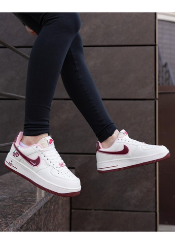 Белые демисезонные кроссовки мужские nike air force 1 low valentines day найк аир форс 1 премиум No Brand