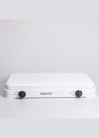 Настольная газовая плита на 2 конфорки мини газовая плита для баллонного газа Белая Sokany (322456098)