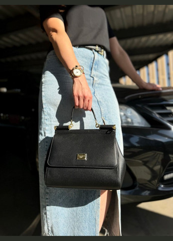 Жіноча сумка Дольче Габана Sicily Medium - Premium (чорний 26cm) No Brand (322394122)