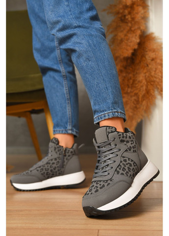 Кроссовки зимние женские серого цвета Let's Shop серые зима (363838811)