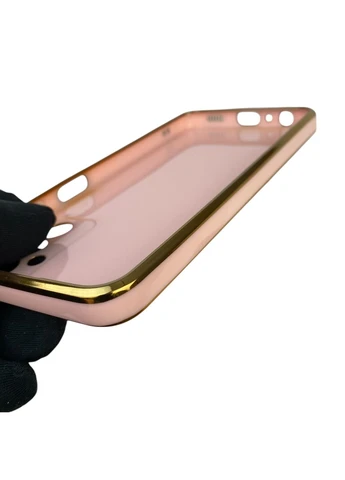 Чохол для Galaxy M13 4G (SM-M135) з кільцем-підставкою із золотою окантовкою на самсунг м13 пудровий gs1 Samsung (366230901)