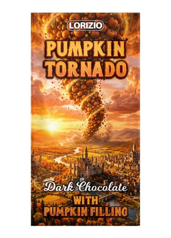 Шоколад чорний з гарбузовою начинкою "PUMPKIN TORNADO" 200 г Lorizio (396724835)
