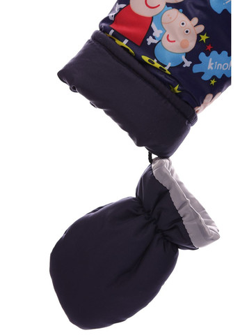 Синій зимній комбінезон на синтепоні для хлопчика з принтом пепи нуль підстібка синє коричневе хутро 86 см (50720) BABYKROHA