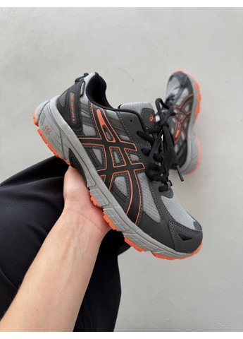Серые демисезонные кроссовки мужские asics gel-venture 6 grey / orange gore-tex асикс гель вентуре 6 No Brand