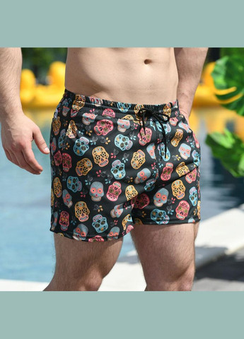 Чоловічі літні пляжні шорти чорні з принтом Freedom (346474997)