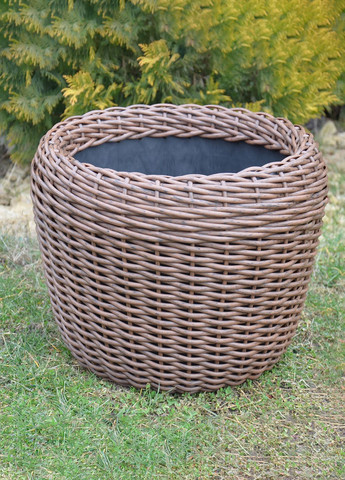 Кашпо 16 литров (горшок для цветов и растений),Вазон из искусственного ротанга ручной работы. Handmade (329193706)