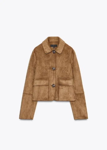 Коричнева демісезонна куртка Zara