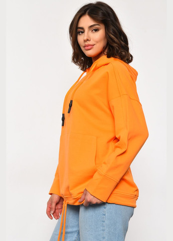 Худи женское на флисе оранжевого цвета Let's Shop (299704330)