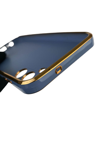 Чохол для Galaxy A14 5G (SM-A146) глянцевий з кільцем MagSafe із золотою окантовкою на самсунг а14 5г синій gs1 Samsung (366236000)