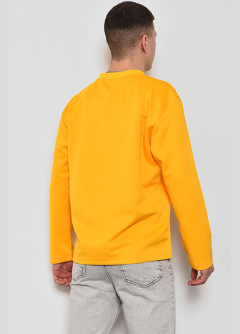 Свитшот мужской желтого цвета с надписью Let's Shop - Свободный крой надпись желтый кэжуал полиэстер - (281352710)