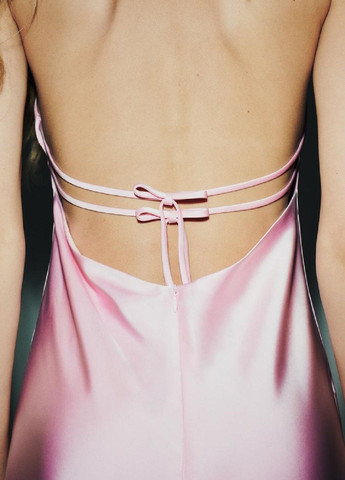 Світло-рожева вечірня сукня Zara однотонна