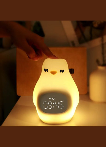 Акумуляторний нічник-будильник ZD-05, White у вигляді пінгвіна (Penguin Clock & Lamp) VHG (334305117)