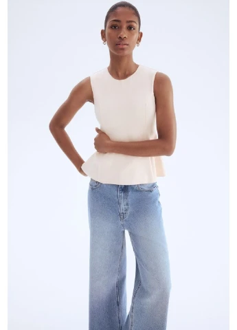 Женский трикотажный топ с талией Н&М (58418) XS Розовый H&M (338257479)