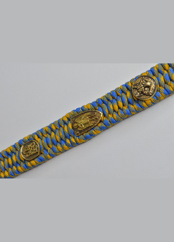 Браслет з Архангелом вовком та гербом України ручне лиття з латуні плетіння трилобіт + брелок у подарунок No Brand (341738693)