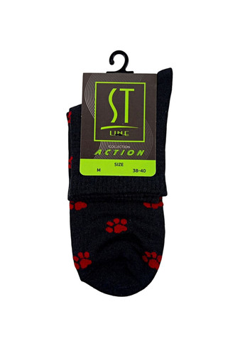 Темно-сірі шкарпетки жіночі середні демісезонні тм ST LINE малюнки (323164083)