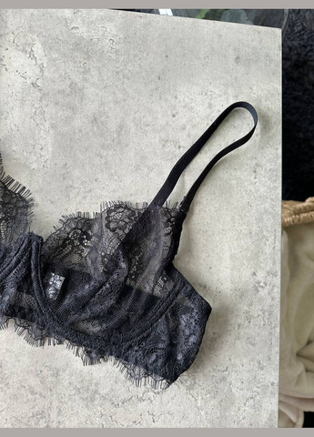 Черный демисезонный комплект белья трусики+ бюстгальтер No Brand