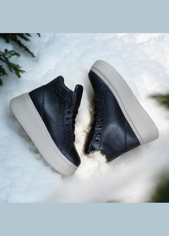 Черевики зимові жіночі на шнурівці з натуральної шкіри на хутрі на бежевій підошві 36-41 No Brand (312311402)