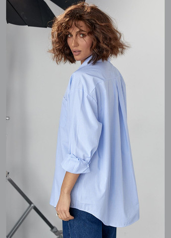 Голубой классическая рубашка в полоску Lurex с длинным рукавом
