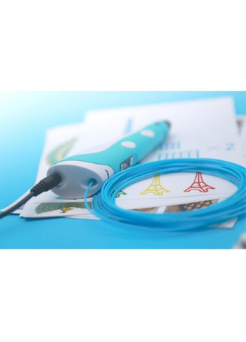 3D ручка RP100B с набором Эко-пластика 20 цветов 200 метров Бирюзовая MyRiwell (364507502)