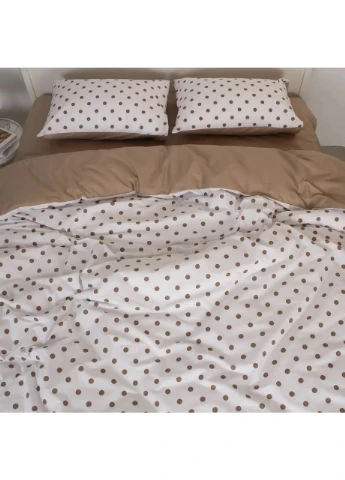 Постільна білизна ТЕП Happy Sleep Chocolate Dots євро наволочки 50х70 см Білий з коричневим (53100200215) ТЕП (399423638)