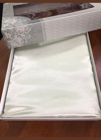 Атласное Белое Полуторное постельное белье 150*210 и 2 наволочки GLOBAL.P (298289198)