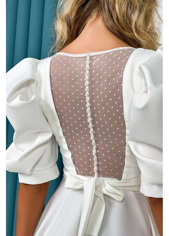 Молочное коктейльное платье прозрачная спина 24049 молочное Tanita-Romario