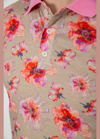 Розовая поло мужское с принтом 247r306 с коротким рукавом Ager