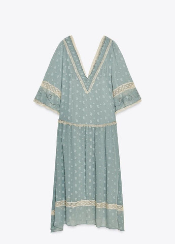 Світло-блакитна повсякденний сукня Zara з квітковим принтом