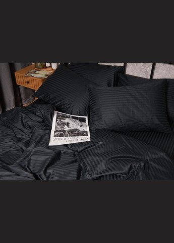 Комплект постільної білизни Satin Stripe «» полуторний євро 160х220 наволочки 2х50х70 (MS-820005271) Moon&Star Midnight Luxe (296910233)