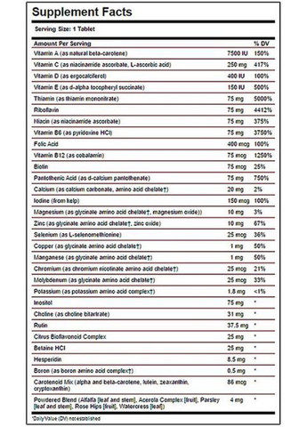 Formula V VM-75 Multiple Vitamins with Chelated Minerals Iron Free 90 Tabs Solgar (338440551)