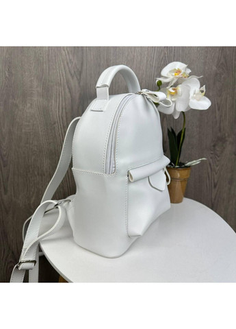 Жіночий міні рюкзак прогулянковий чорний білий для дівчат з екошкіри маленький рюкзак міський ProDobro (370147781)