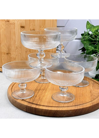 Набір скляних креманок 260 мл на ніжці, 6 шт No Brand (372601561)