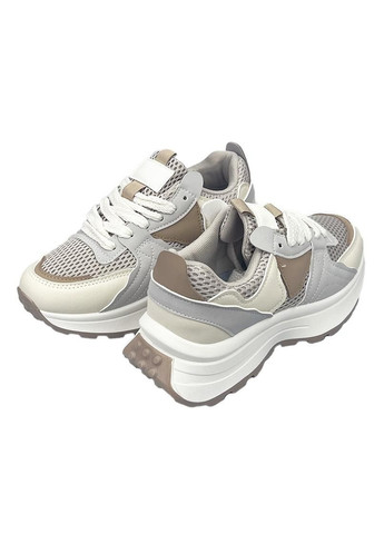 Кросівки жіночі на платформі бежево-сірі 20810-3 No Brand (285764600)