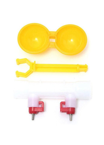 Поїлка для птахів крапельна ніпельна непроливайка з клапаном та двома мисками, 1 набір No Brand (336192741)