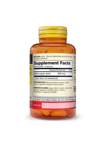 Натуральна добавка Alpha-Lipoic Acid 200 mg, 60 капсул Mason Natural (293421178)