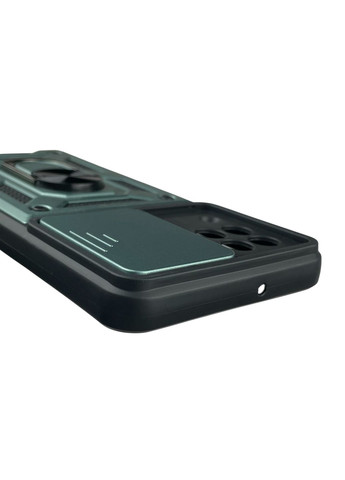 Чохол для Galaxy A22 (SM-A225) броньований з кільцем-тримачем підставкою зі шторкою на самсунг а22 зелений rg1 Samsung (366389416)